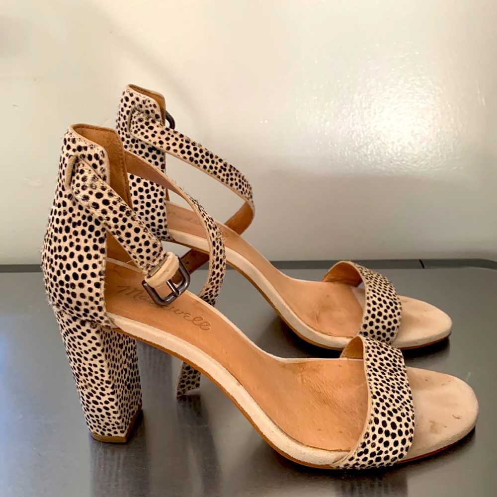 Calf hair high heel sandals